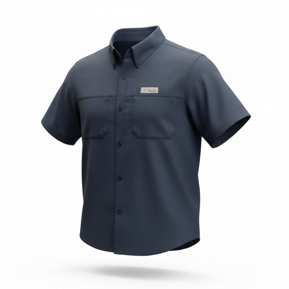 Columbia PFG Tamiami II Fishing Shirt Women's XS Navy Blue Short Sleeve Vented